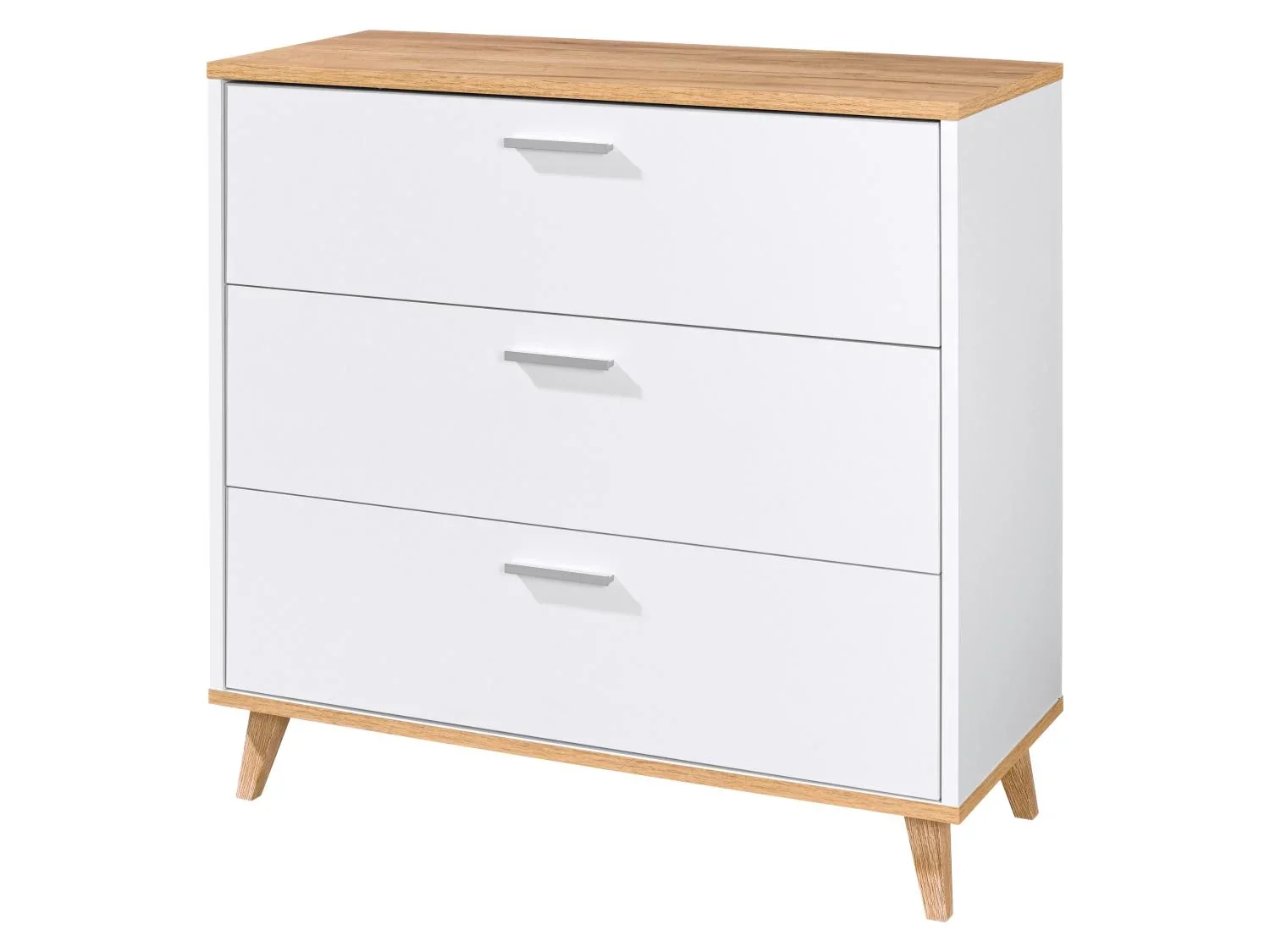 LIVARNO Commode Corfu, 80 x 75,3 x 33 cm, blanc/imitation chne