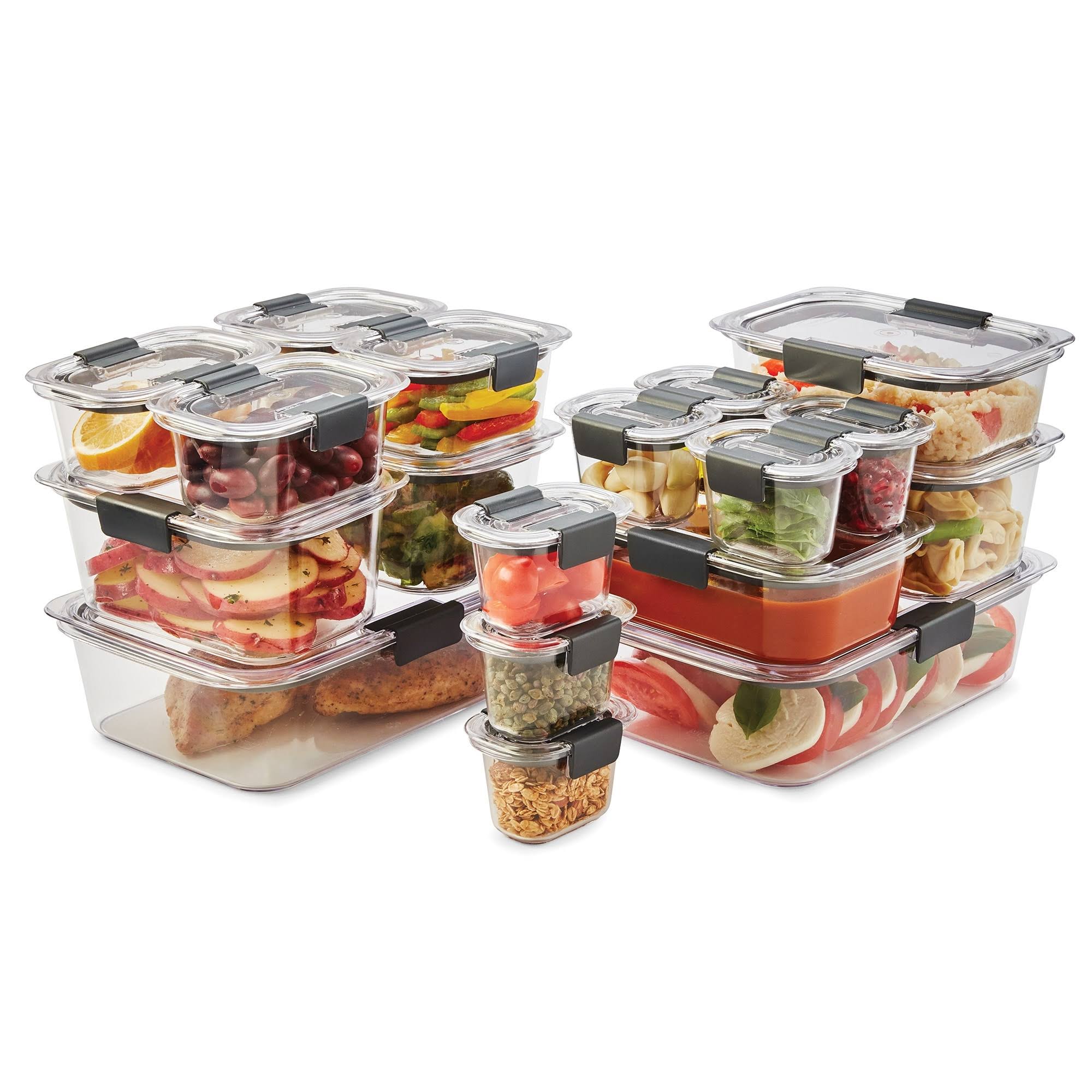 Rubbermaid Brilliance 36-Piece Food Storage Container Set, Clear