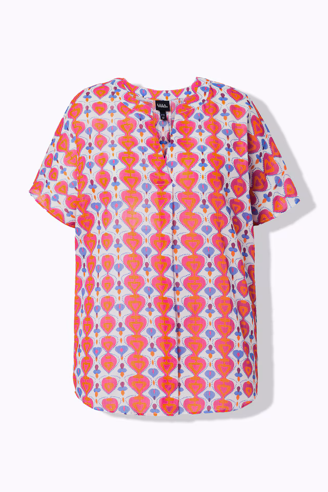 Printed Split Neck Blouse