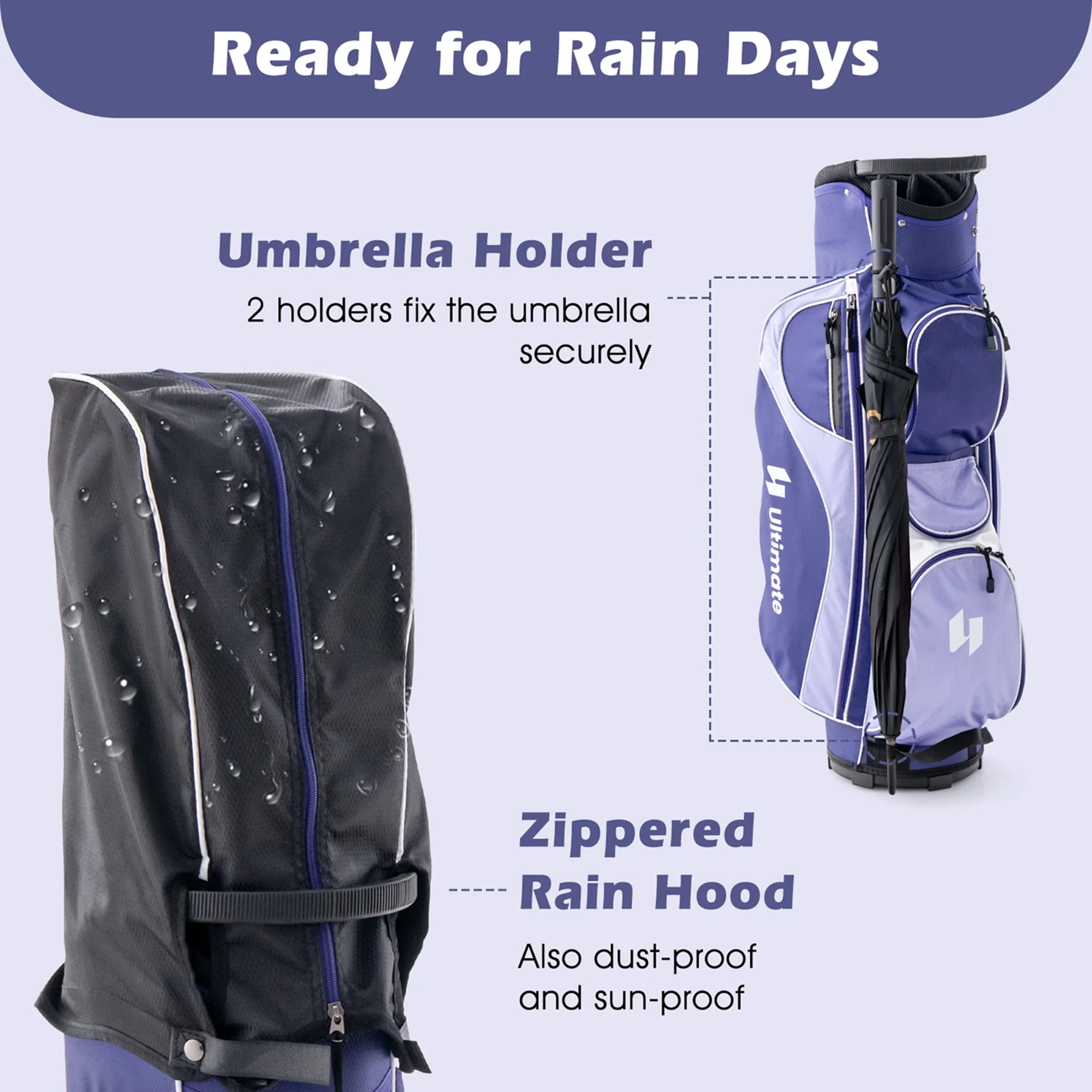 Ultimate Women��s Complete Golf Club Set Golf Club Package Set w/ Rain Hood, Right Hand Purple(Purple) - Image 7