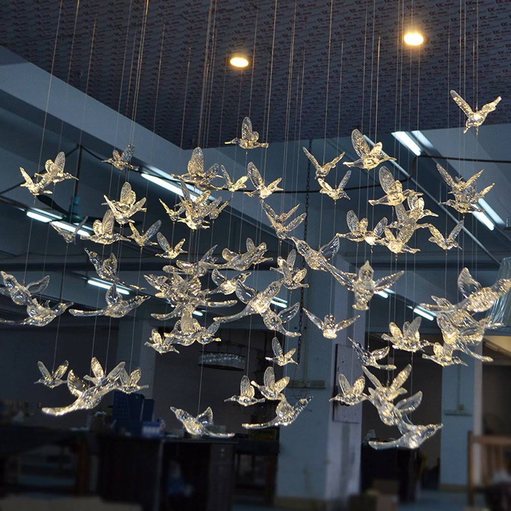 Laugh Cat Creative DIY Flying Bird Decorative Ceiling Hanging Ornaments Christmas Tree for Home Kindergarten Shopping Mall Home