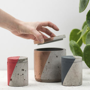 Modern Home Wedding Decoration Candle Containers Jars Custom Fancy Concrete Candle Jars with Lid