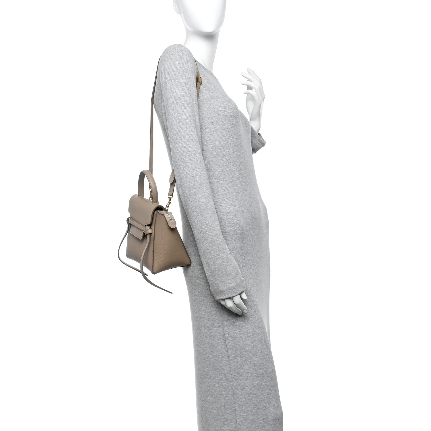 Grained Calfskin Nano Belt Bag Light Taupe
