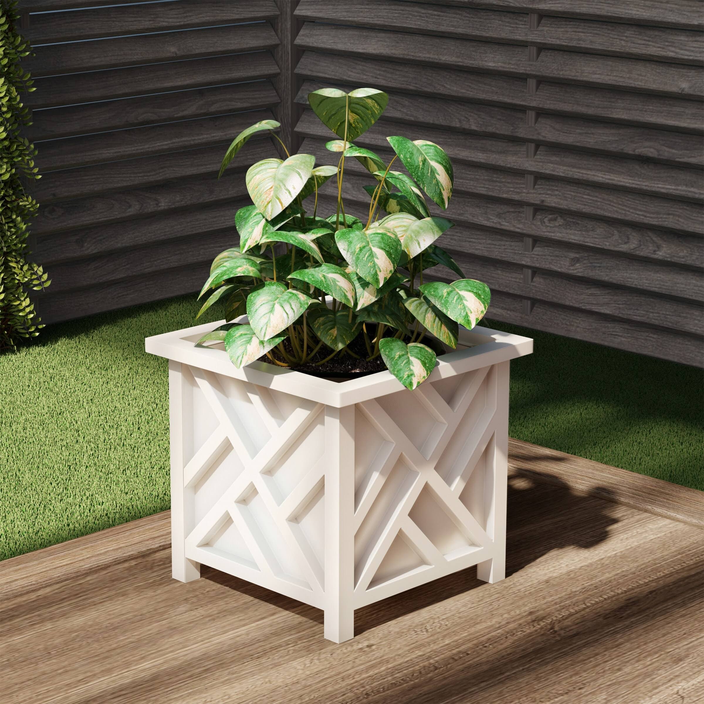 Pure Garden Box Planter - White