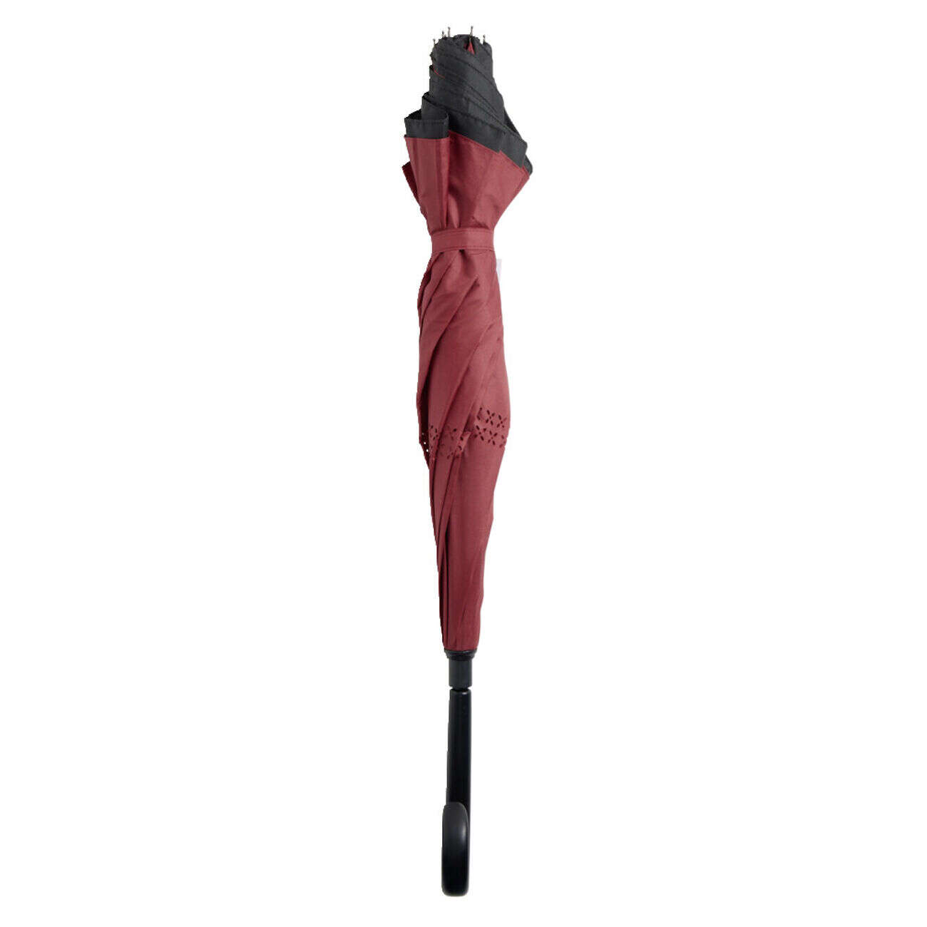 Parapluie inversé uni noir et rouge L87cm