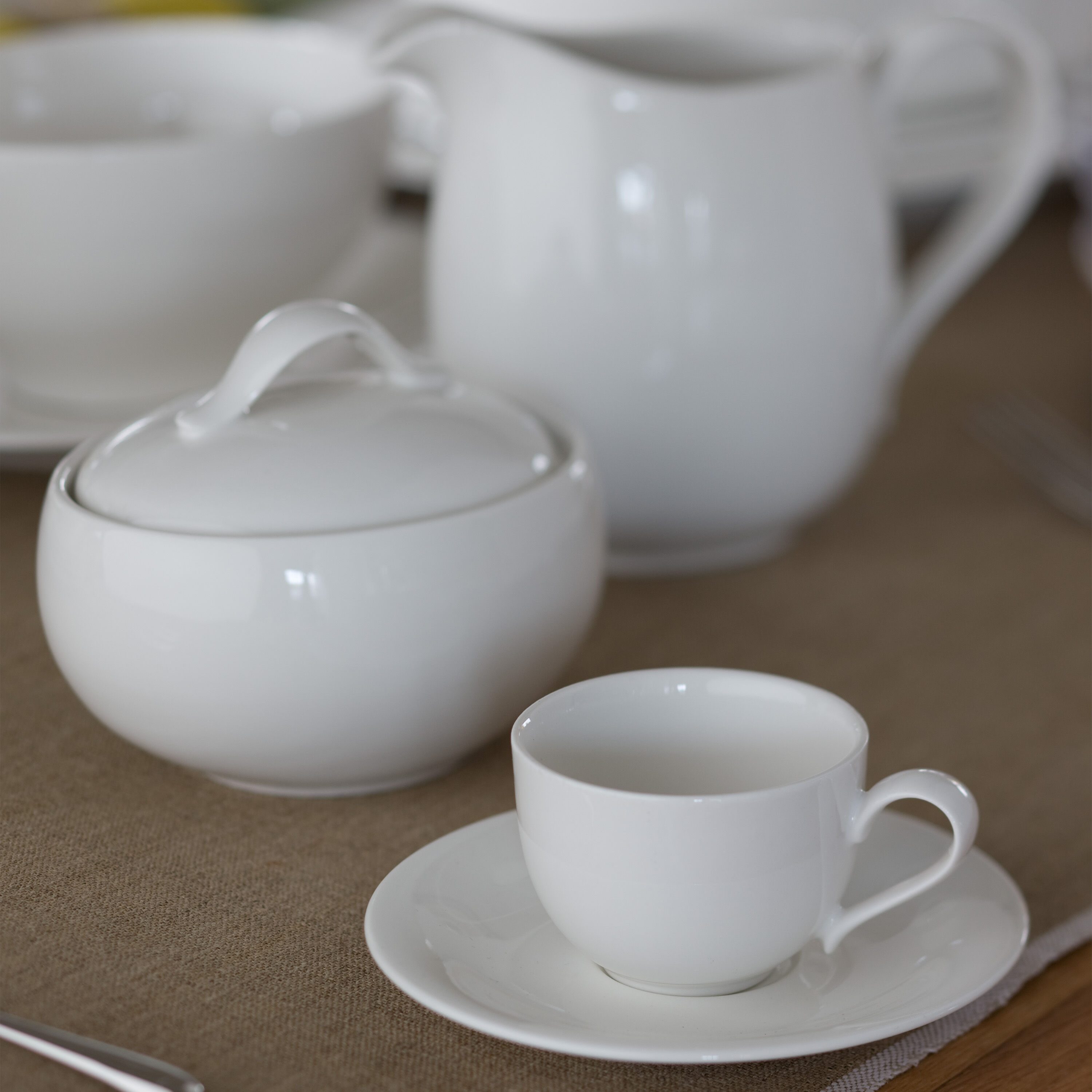 New Cottage Sugar bowl - White, 15.3 oz, Premium Porcelain