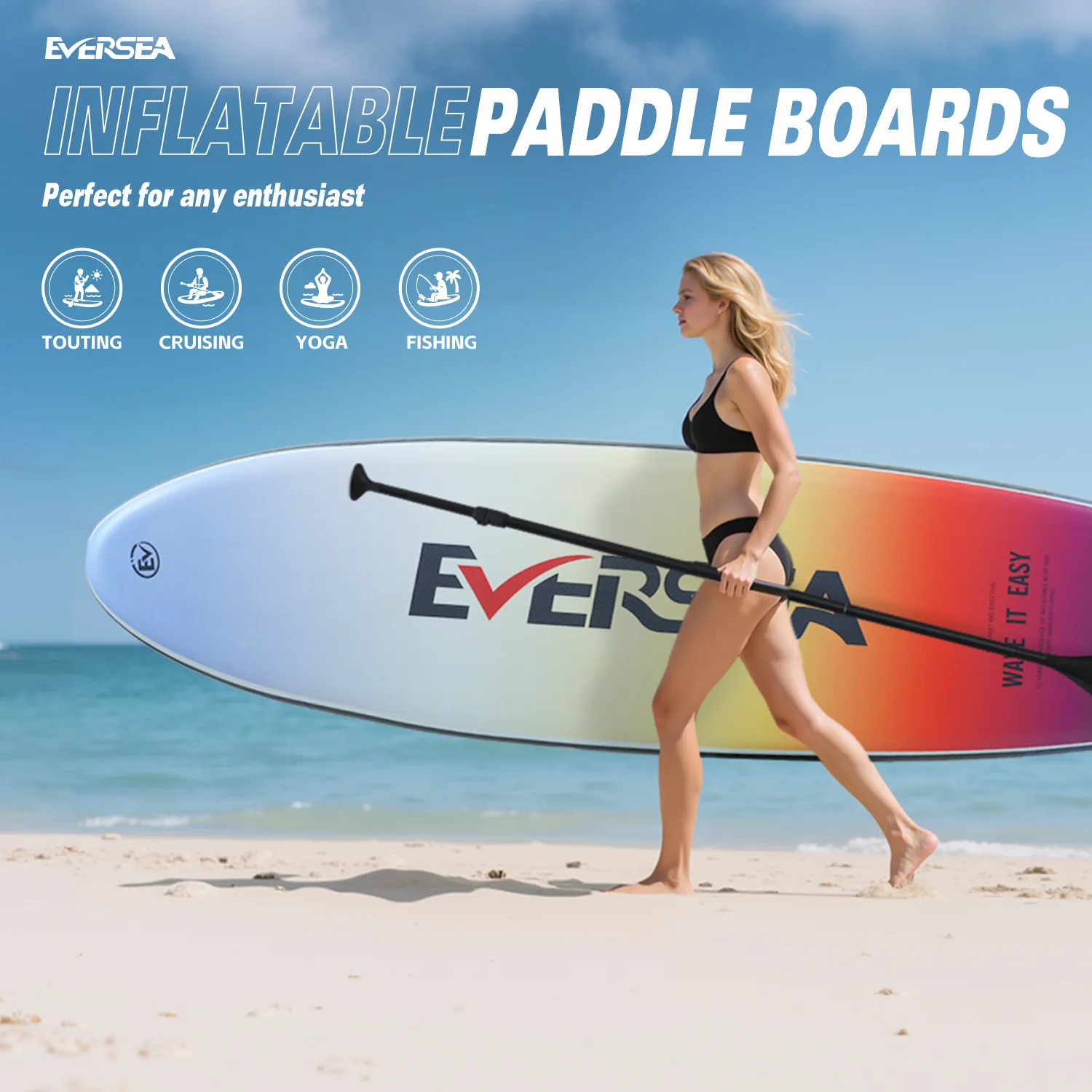 10' Inflatable Stand up Paddle Board,with Premium SUP Paddle Board Accessories,Non-Slip Comfort Deck for Youth Adults(Red) - Image 9