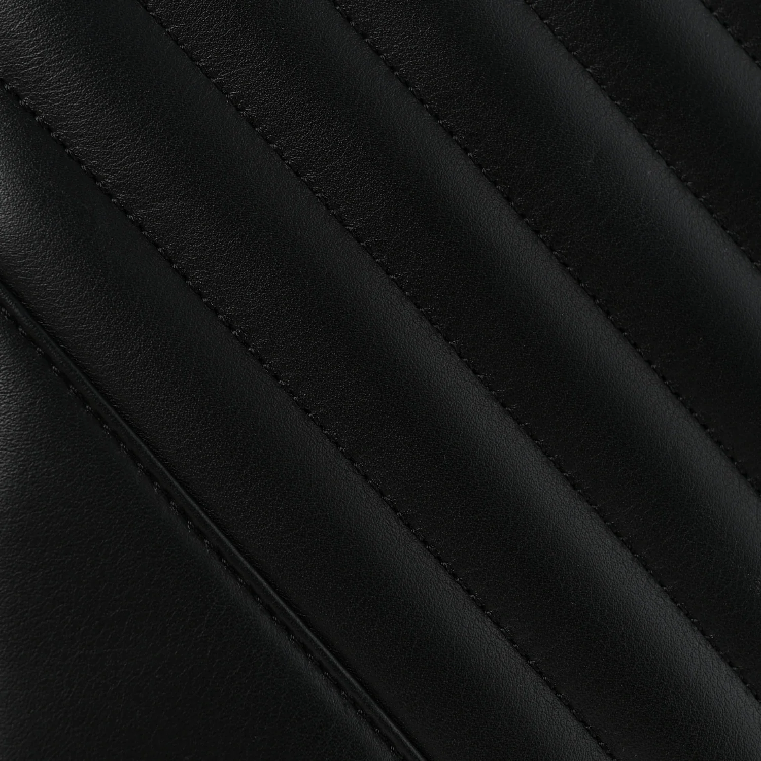 Calfskin Chevron Quilted Large Statement Flap Black