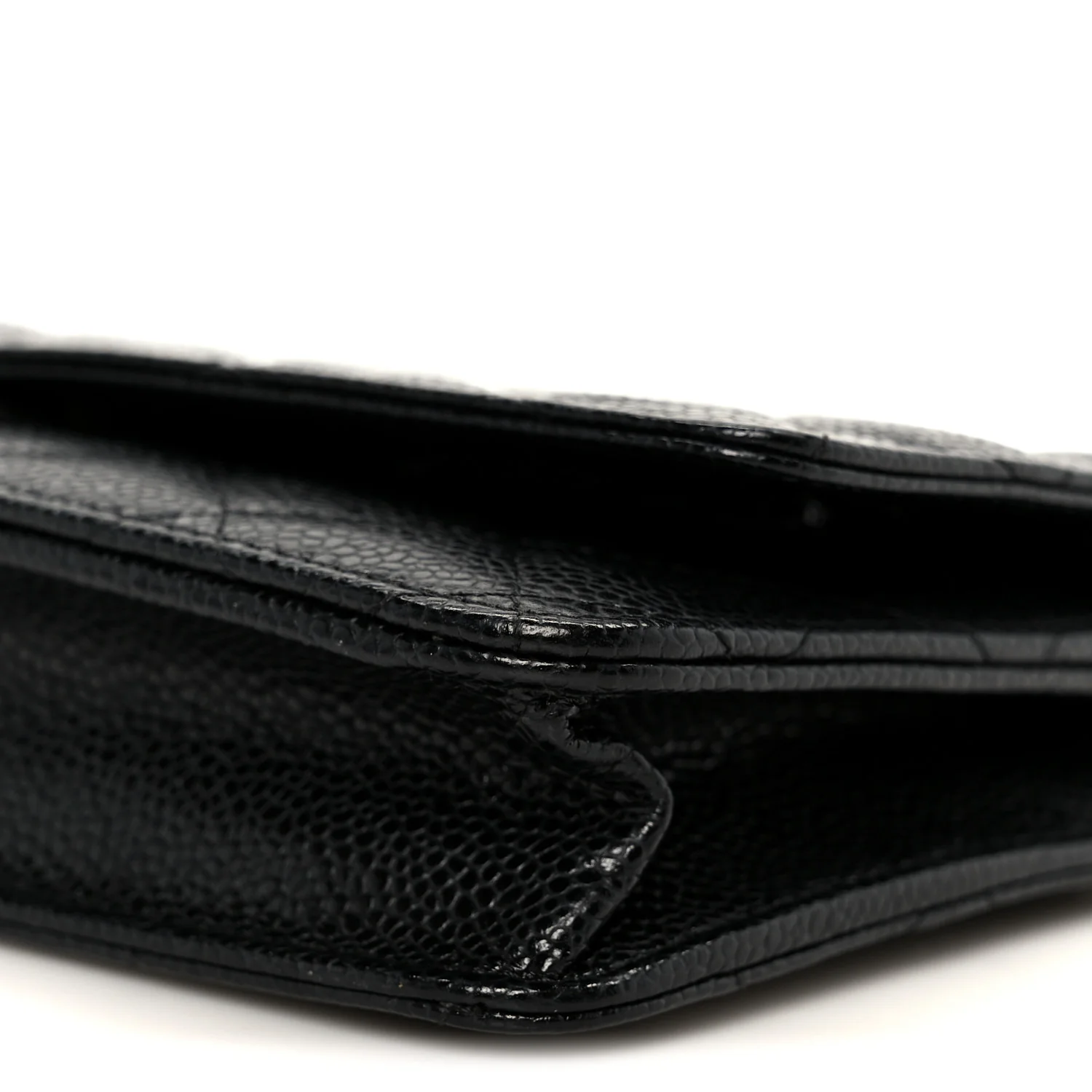 Caviar Quilted Wallet on Chain WOC Black