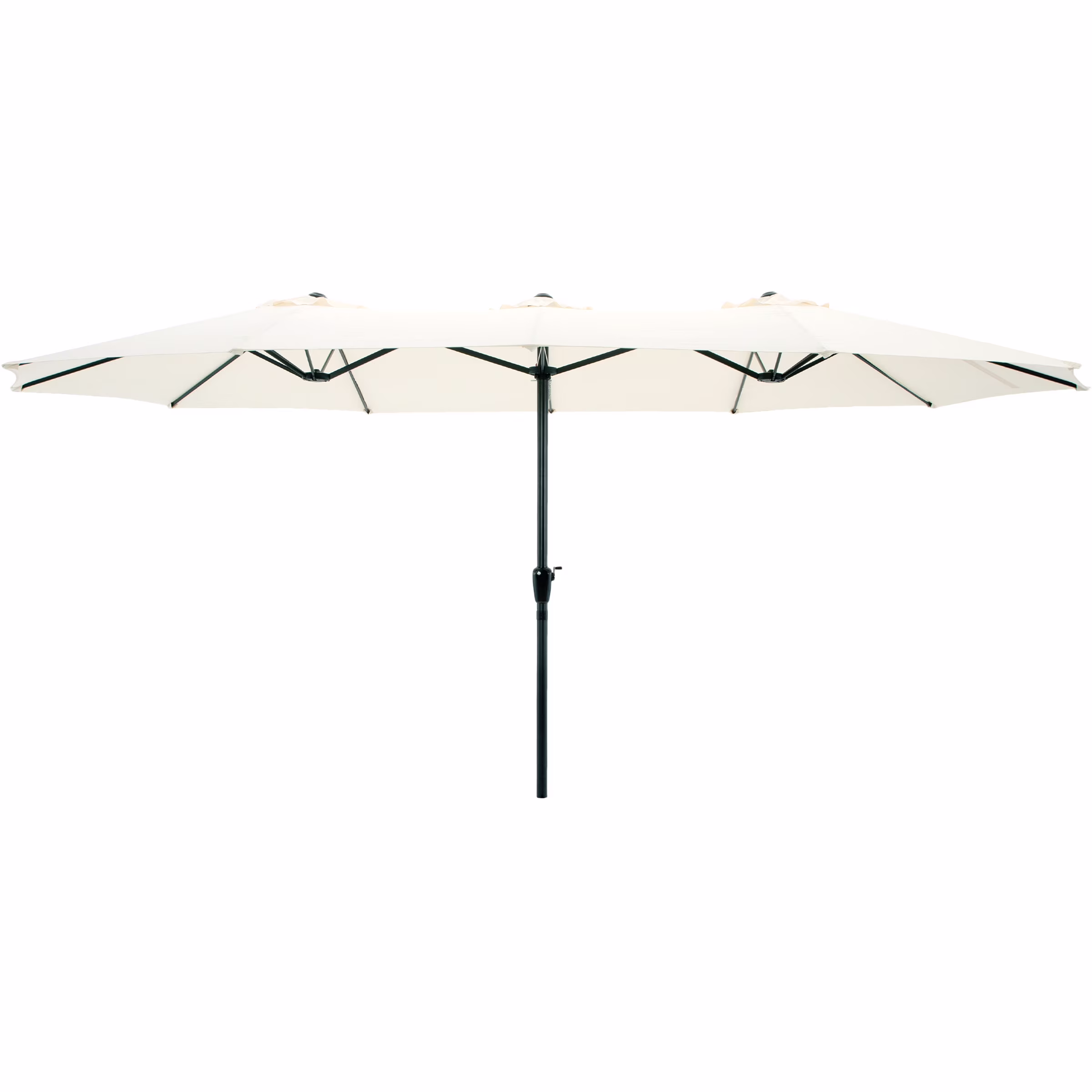Pure Garden 15 Ft Double Patio Umbrella �?XL Sunshade with Hand Crank, Beige
