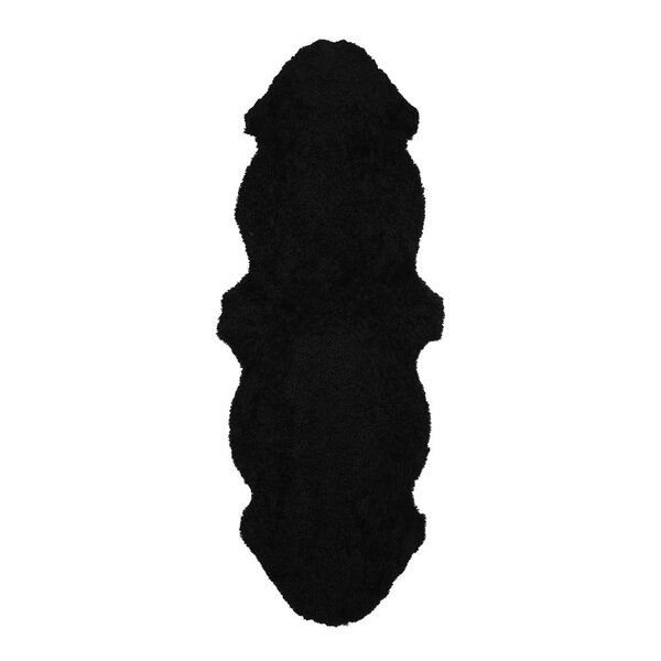 Saueskinn new zealand kort ull 160x60 cm black