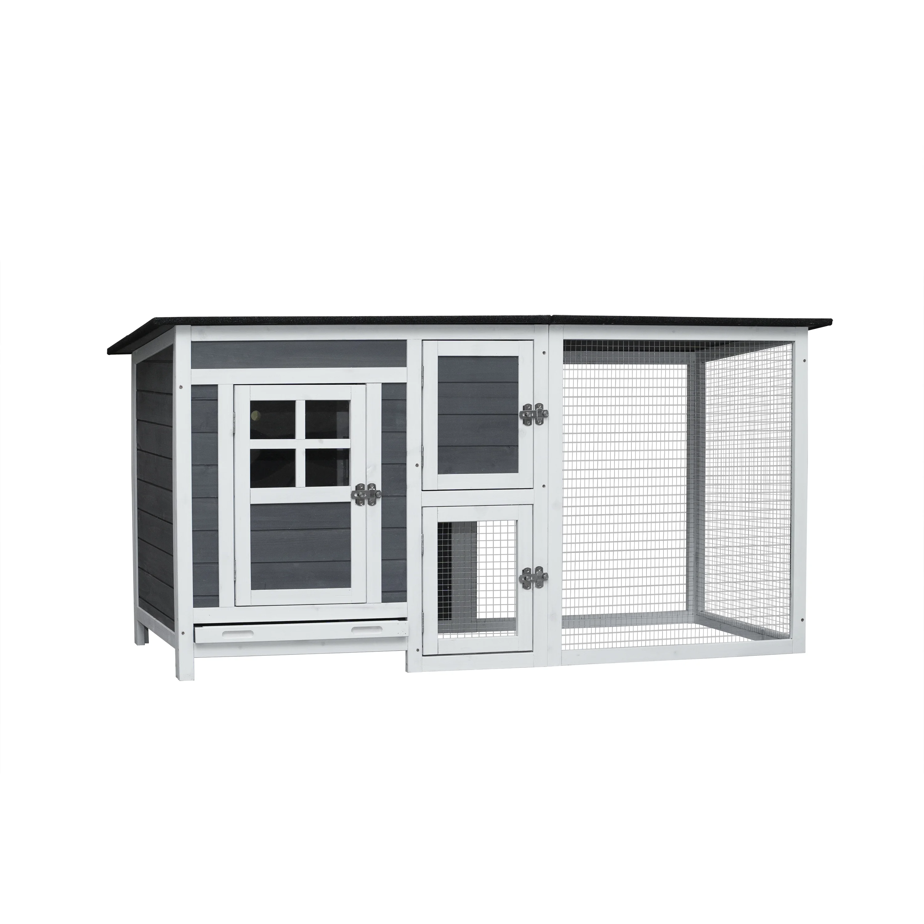 Chicken Coop with Run Wooden Cage,Outdoor Indoor Chicken Rabbit Small Animal House - Image 4