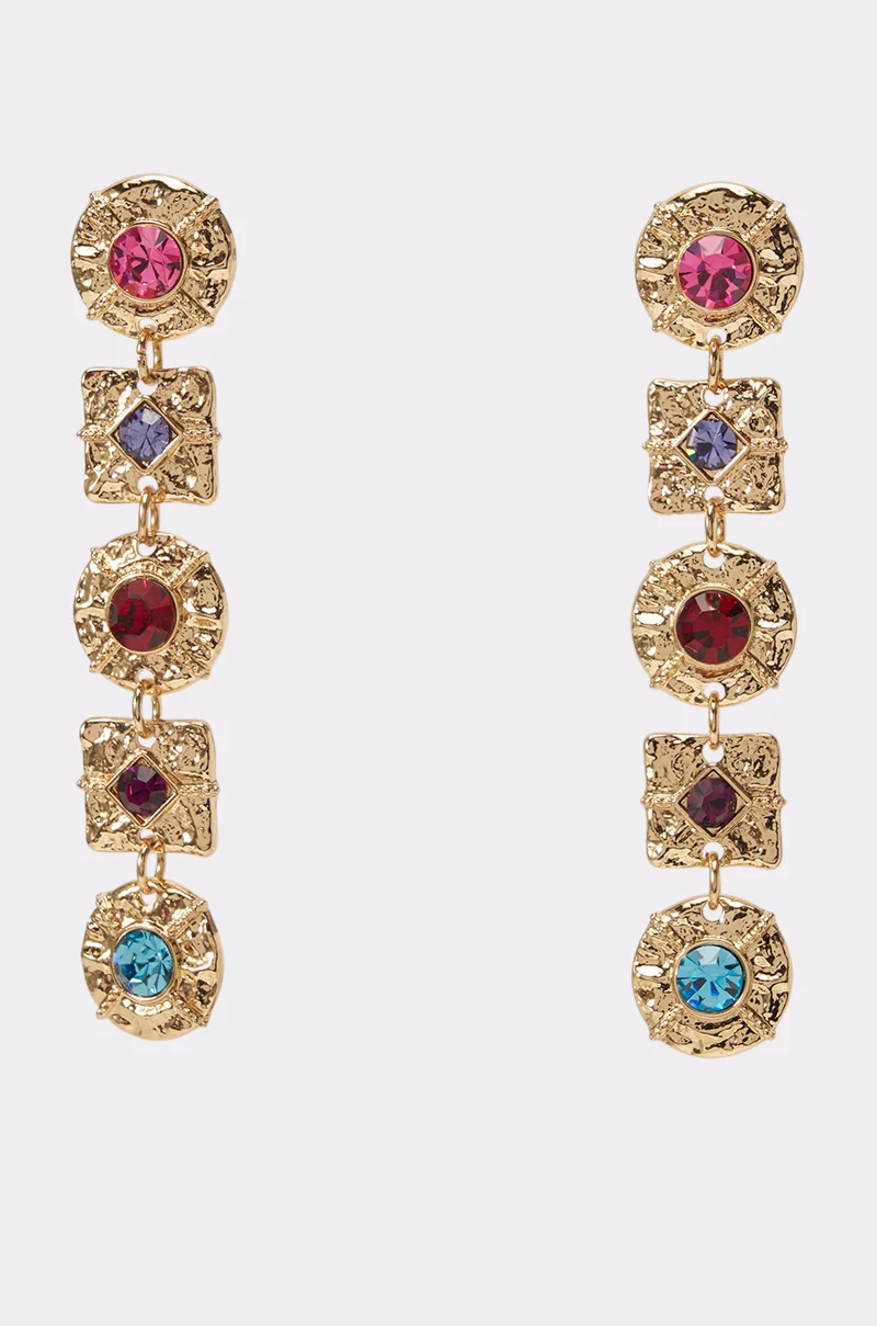MULTI-STONE CHANNEL EARRINGS - Akira Store