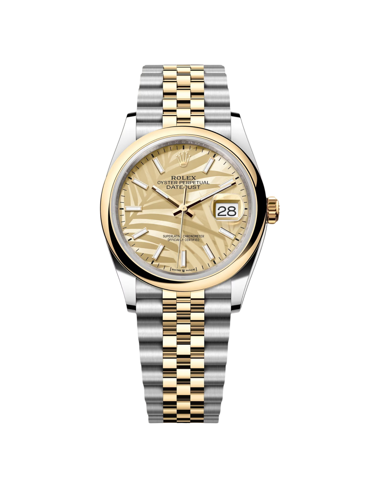 【Super Clone】RLX  Datejust 36mm 126203 Golden Dial Domed Bezel Oyster Bracelet