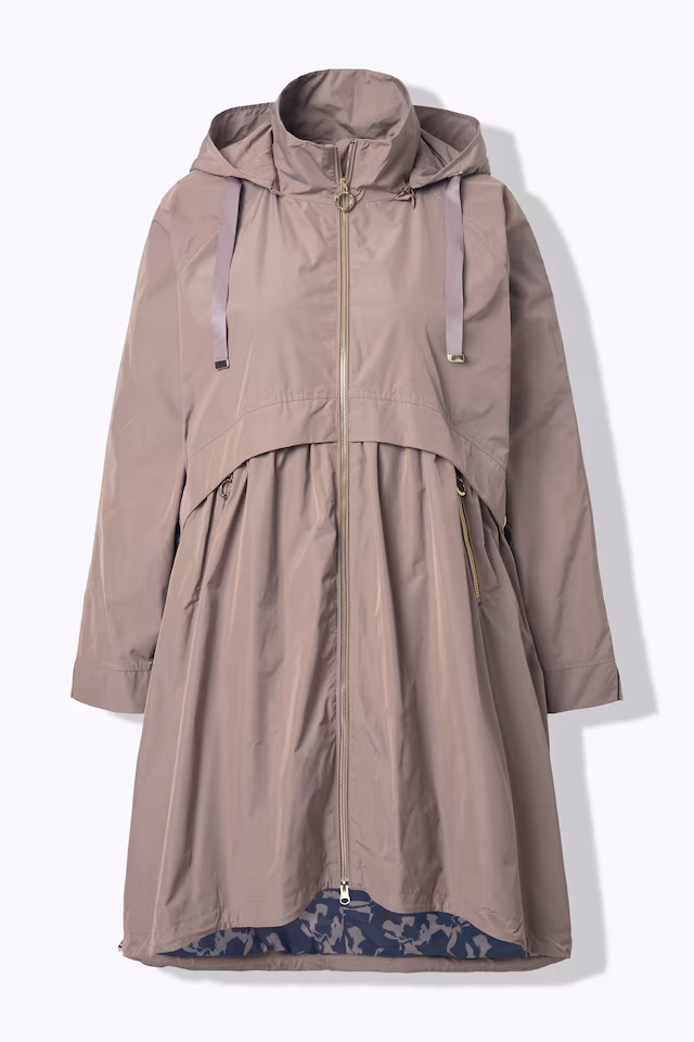 Curved Cross Seam Rain Coat