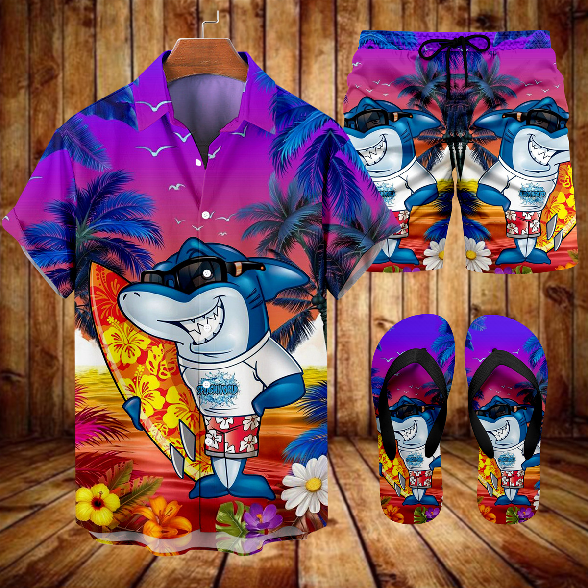 Ensemble trois pièces Suitmens pour homme, imprimé Tiki Party Hawaïen, référence 022