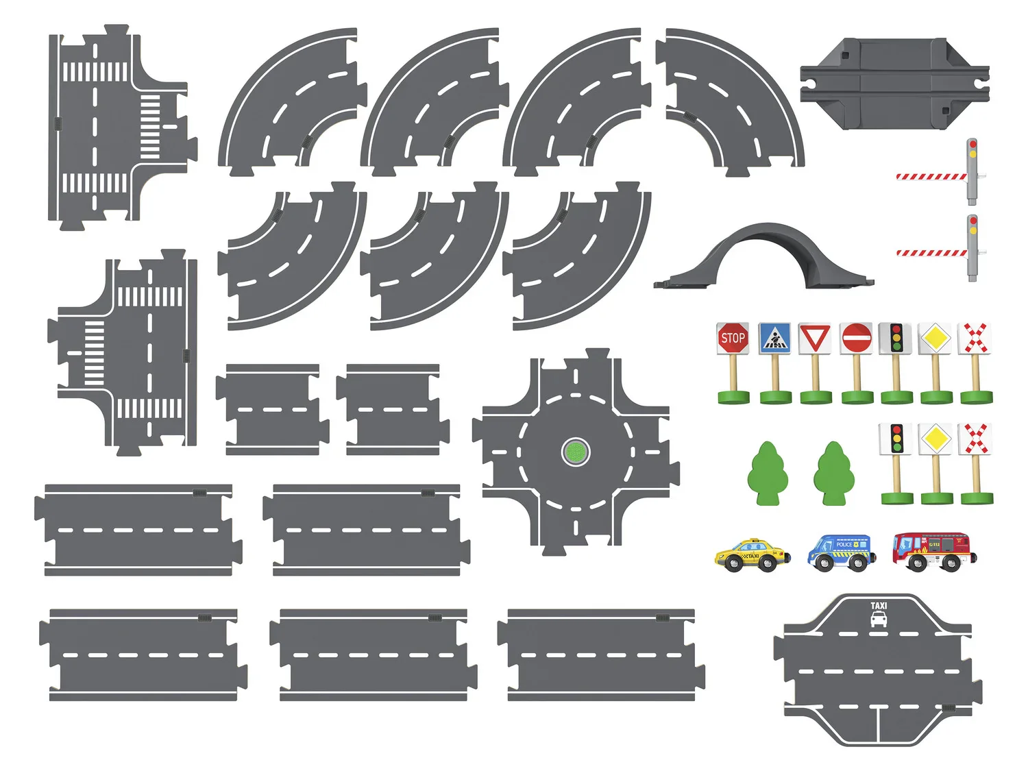Playtive Set de circuit en bois