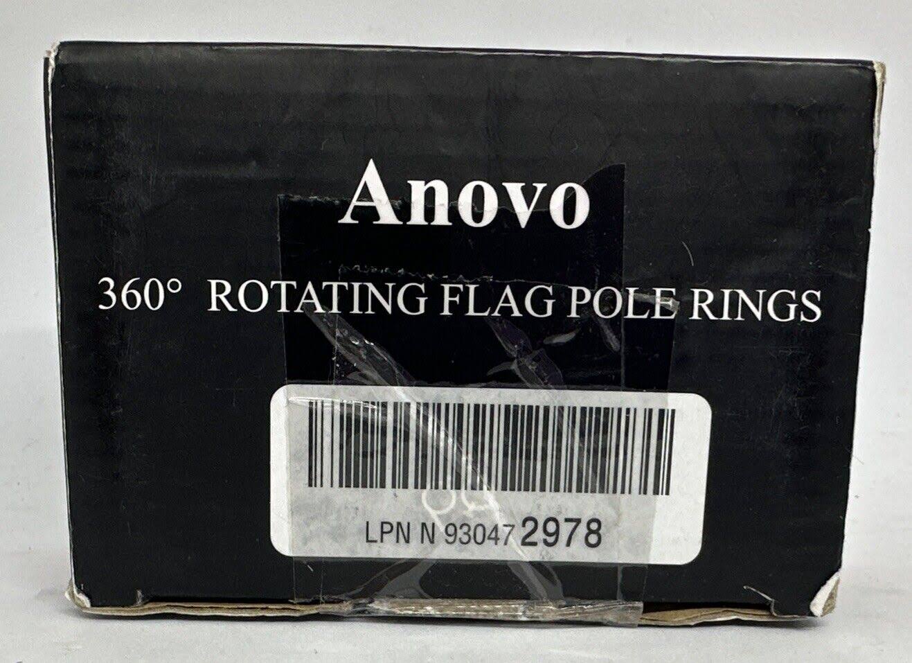 Anovo Flag Pole Rings Aluminum Alloy Flagpole Rings 360�� Rotating Anti Wrap Flag Mounting Ring Spinning Flag Pole Clips with Carabiner for 075-102