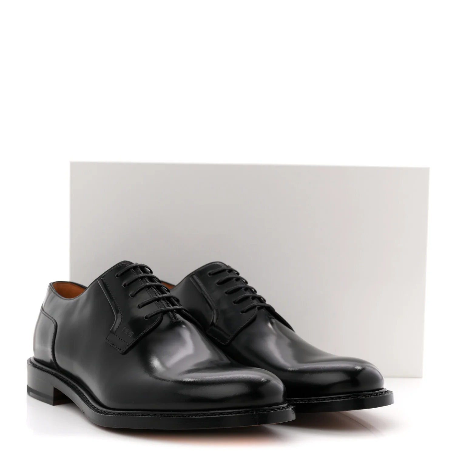 Calfskin Mens Derby Shoes 42.5 Black