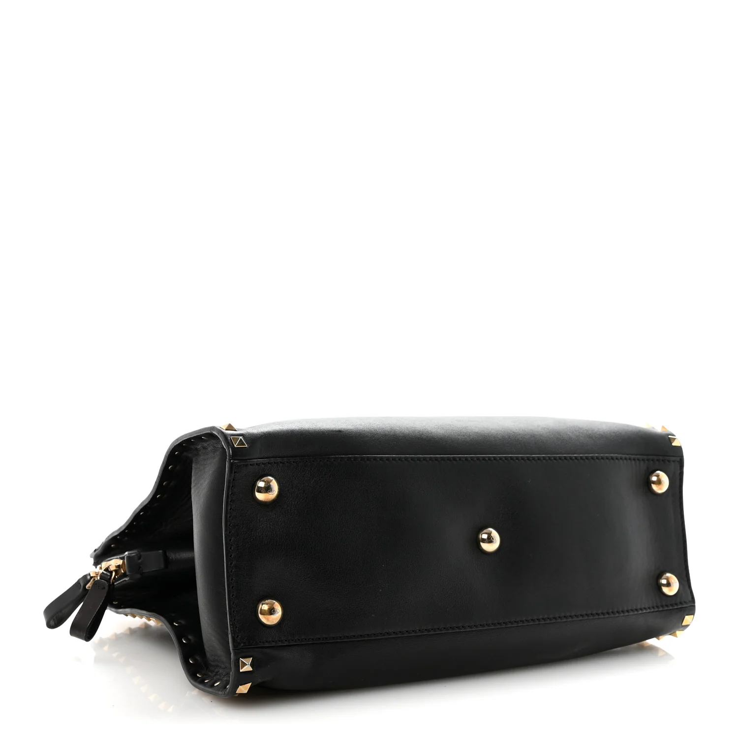 Vitello Rockstud Dome Shopper Black