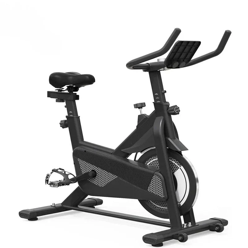 Vélo d'exercice, vélo stationnaire pour le cyclisme en salle à domicile, supportant un poids maximal de 136 kg, avec volant d'inertie lourd, coussin de siège, écran LCD, capteur de fréquence cardiaque optoélectronique et transmission par courroie sil