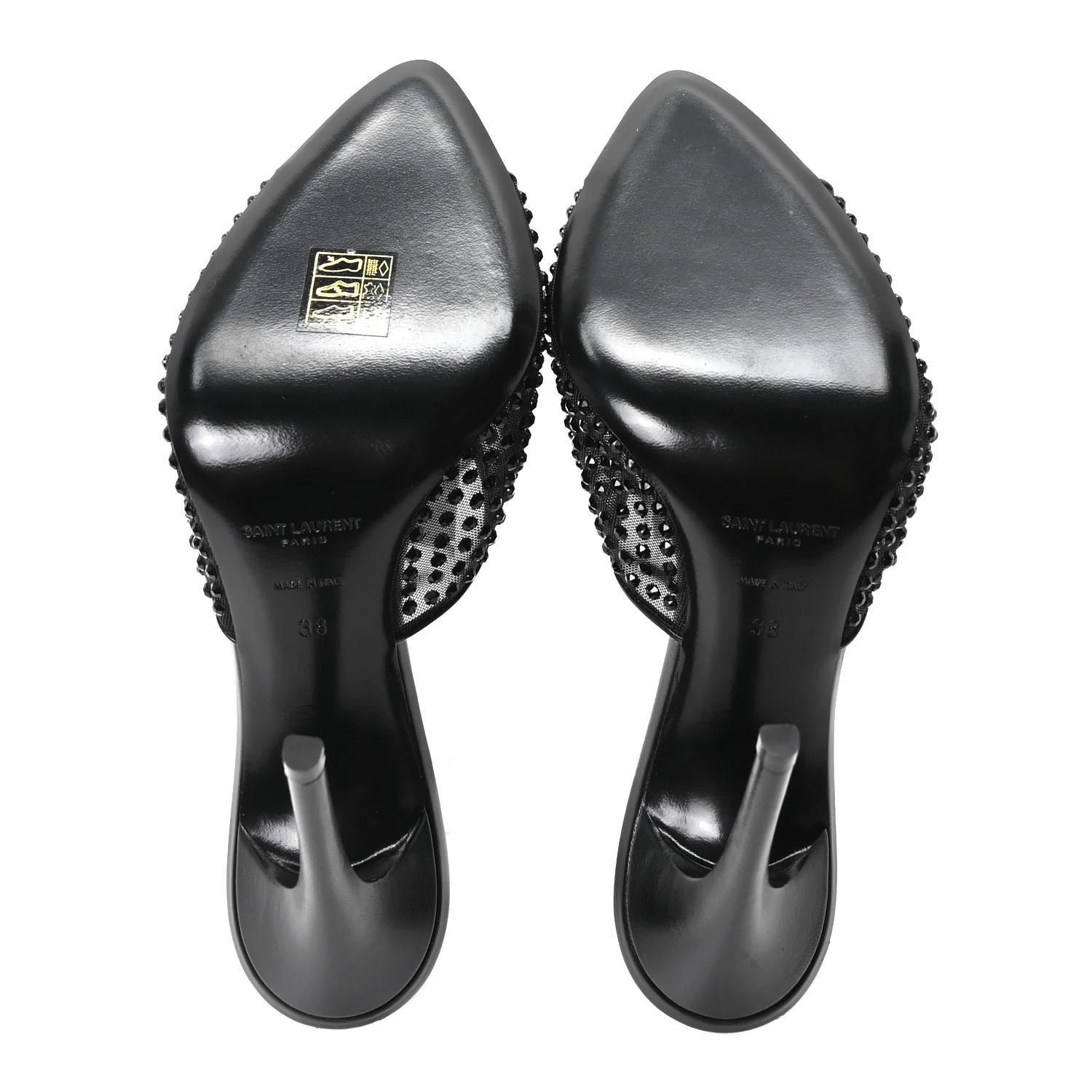 Tulle Strass Gippy 110 Mule Sandals 38 Black