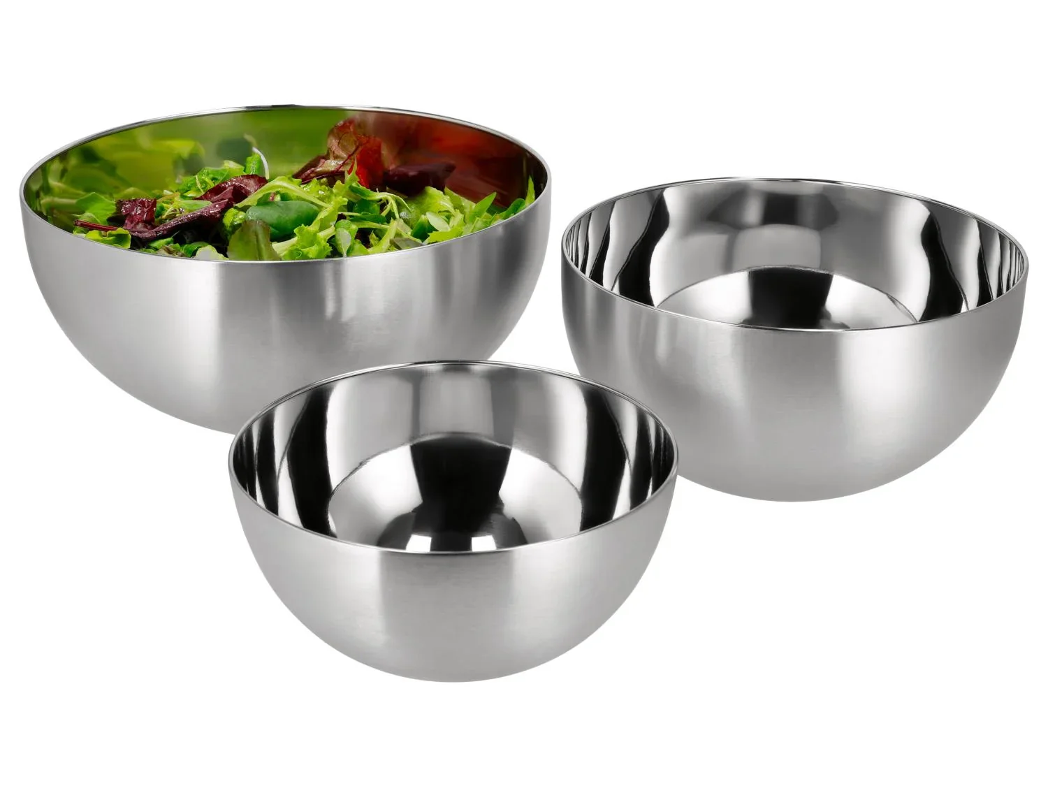 SILVERCREST Set de 3 bols en acier inoxydable