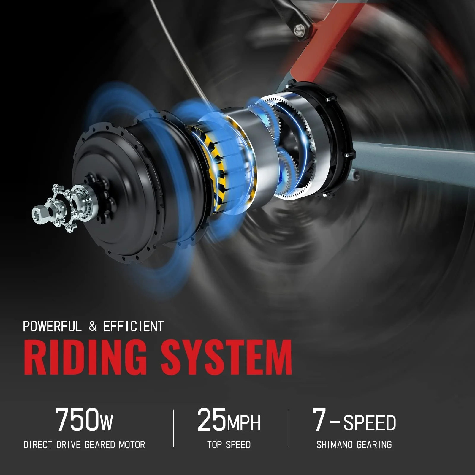 Hipeak 750W Electric Bike for Adults Folding Ebike 48V 15ah 20