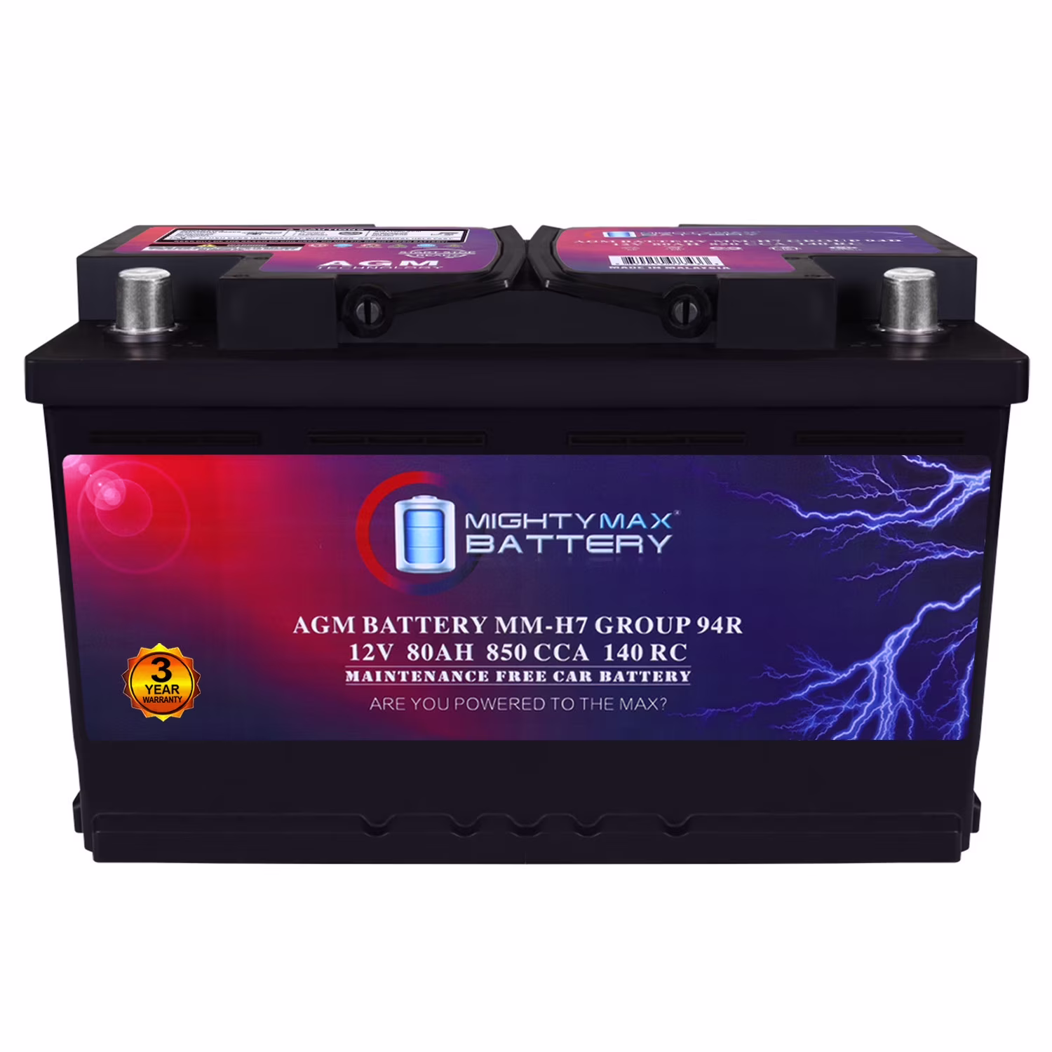 MM-H5 Start and Stop Car BCI Group Size 47 12V 60 AH, 100RC, 680 CCA Rechargeable AGM Car Battery(47) - Image 3