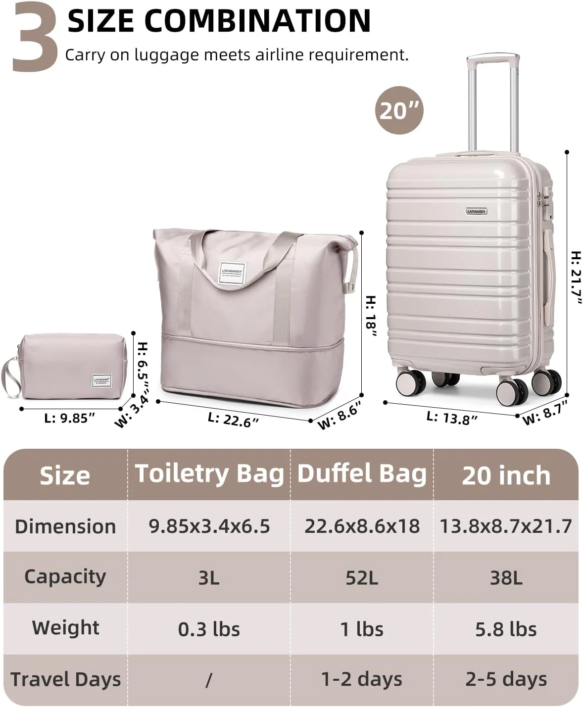 Ensemble de 6 valises, ensemble de valises rigides extensibles avec roulettes multidirectionnelles, ensemble de bagages à roulettes légers