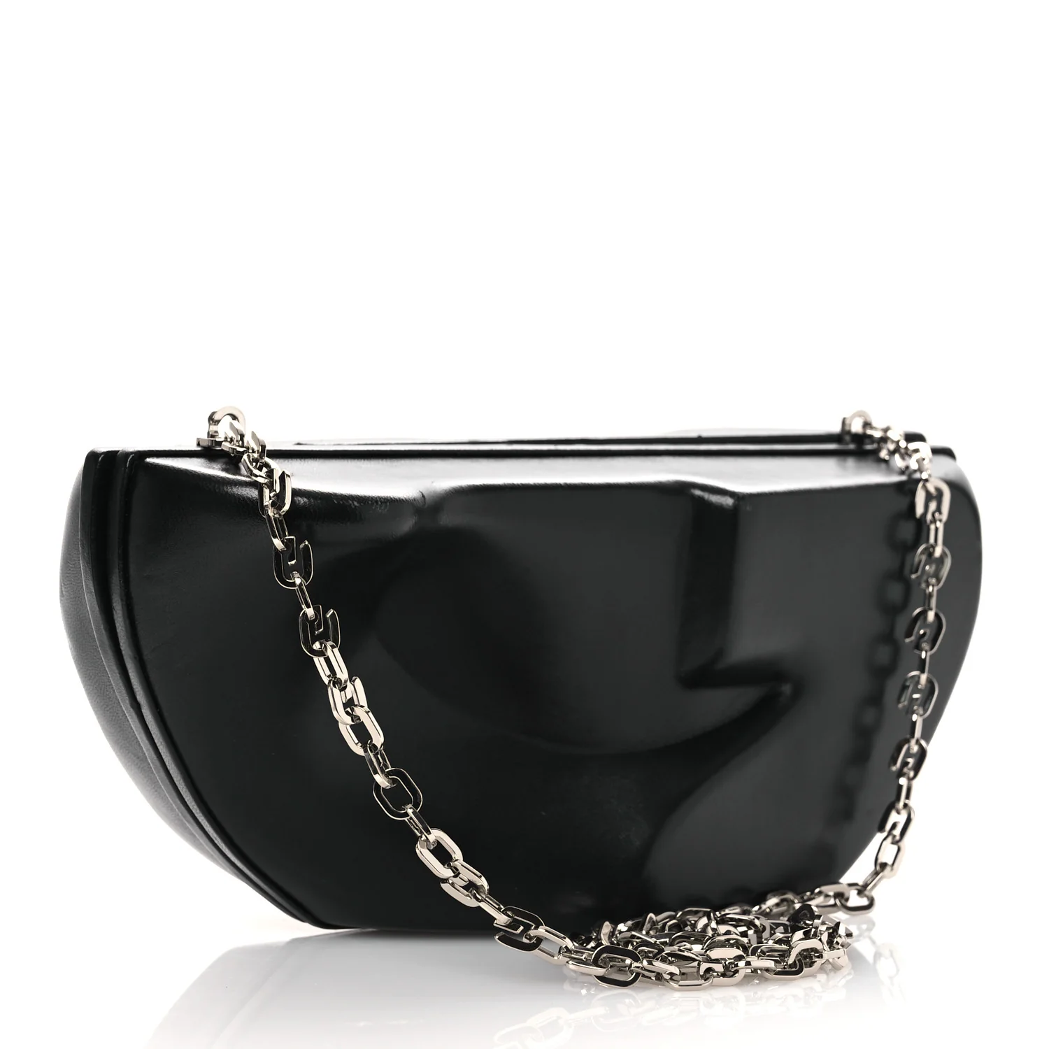 Calfskin G Chain Clutch Black