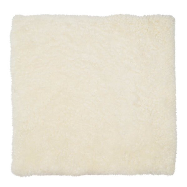 Sitteunderlag new zealand kort ull 40x40 cm white
