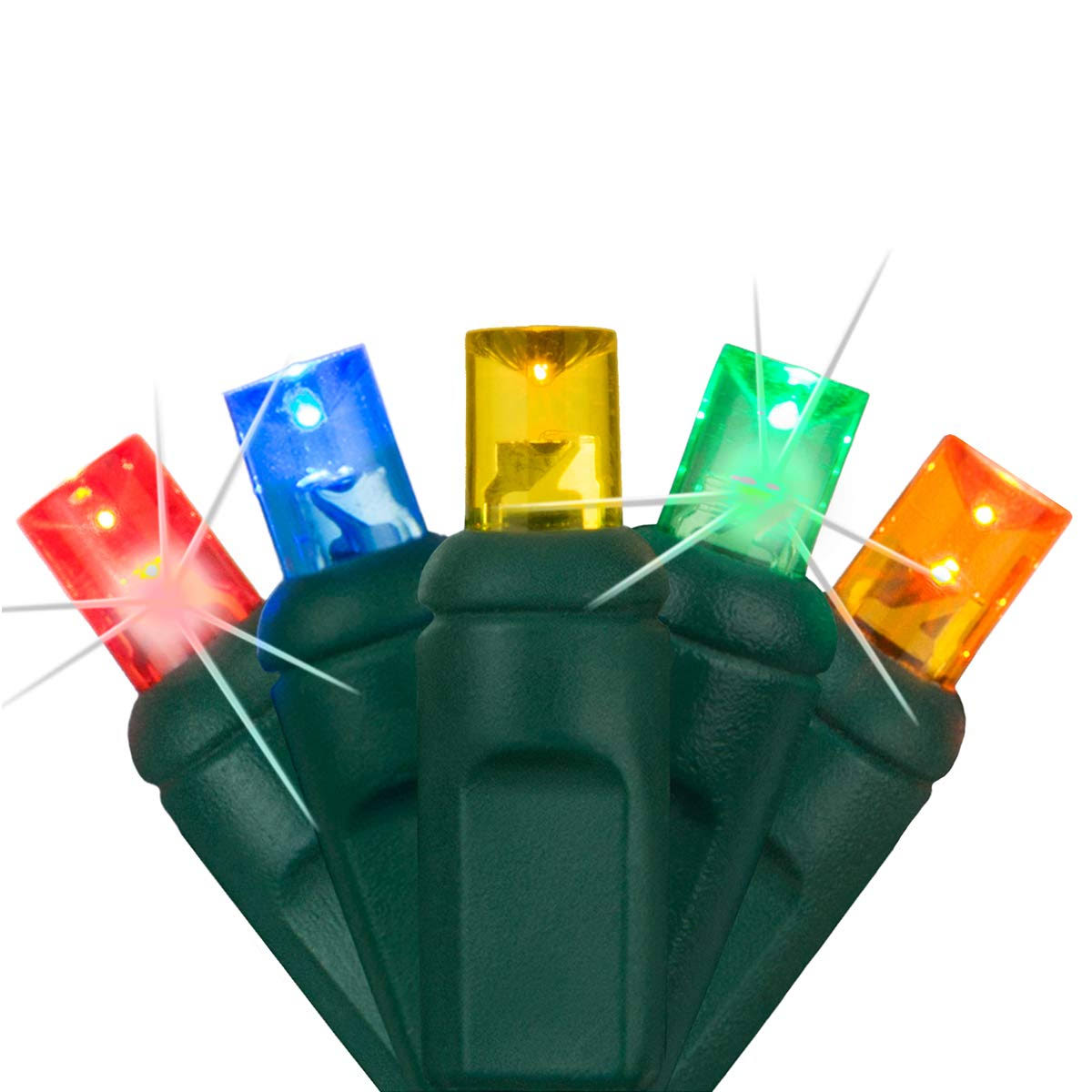 SoftTwinkle LED Multi-Color Christmas Mini Twinkle Lights, 50 Lights, 17 ft