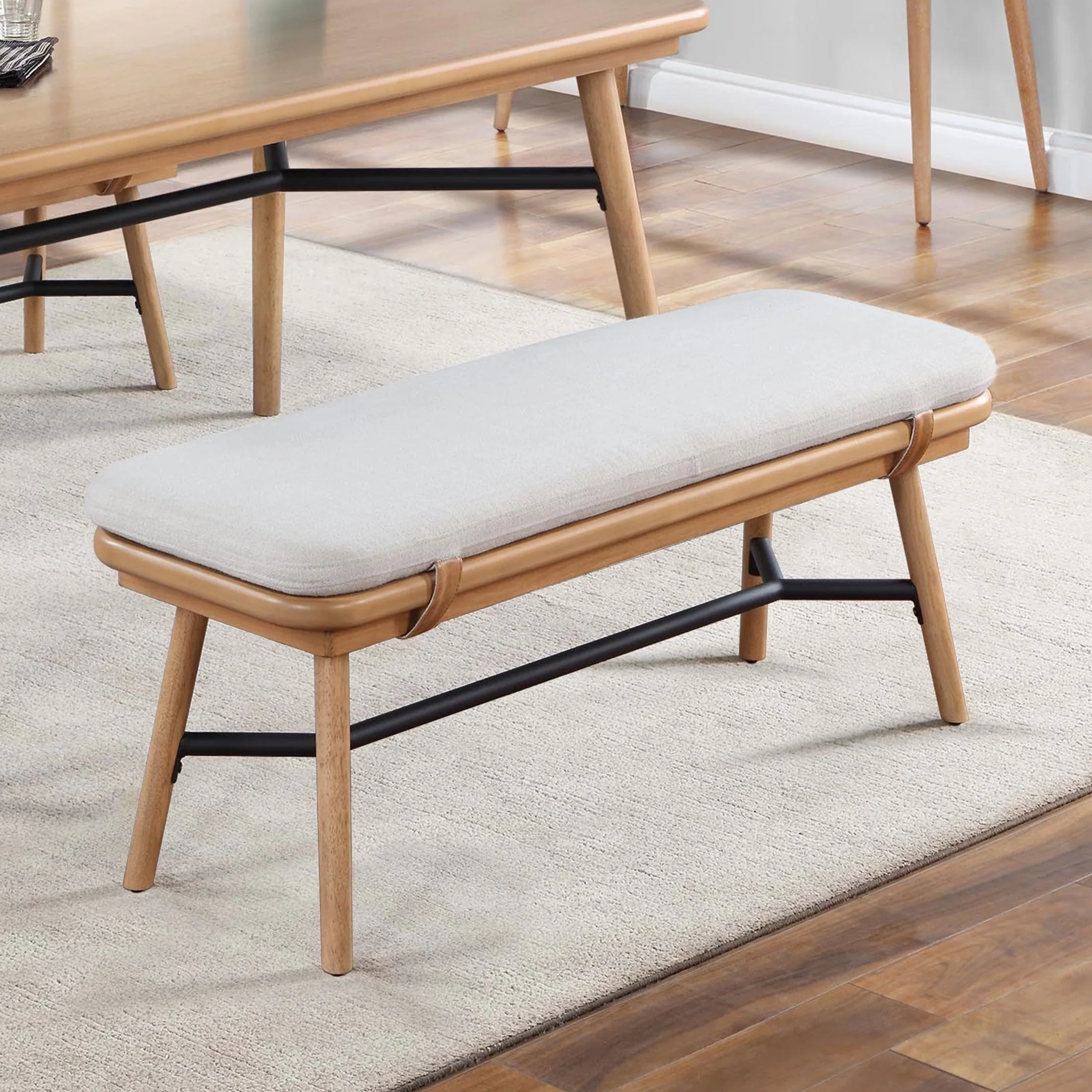 Better Homes & Gardens Springwood  Dining Bench, Light Honey