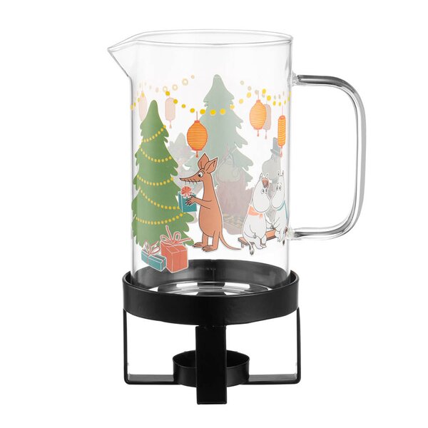 Mummi mugge med varmer 1,15L klar/svart