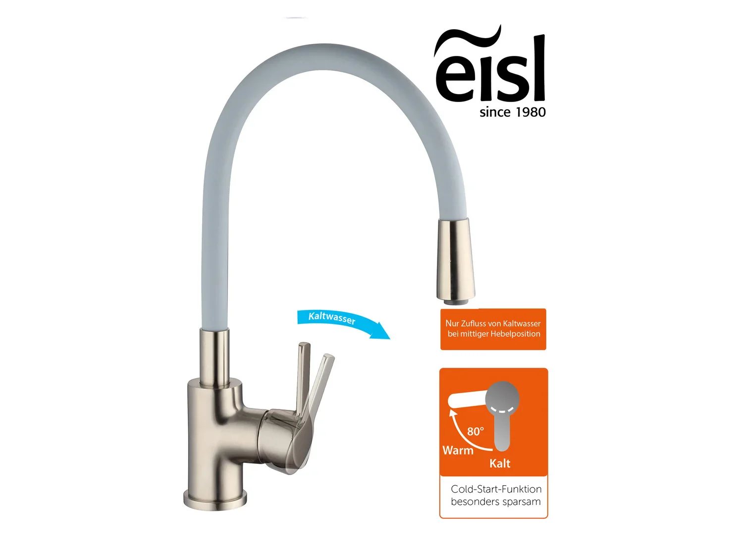 Eisl Mitigeur de cuisine Flexo, avec fonction Cold Start