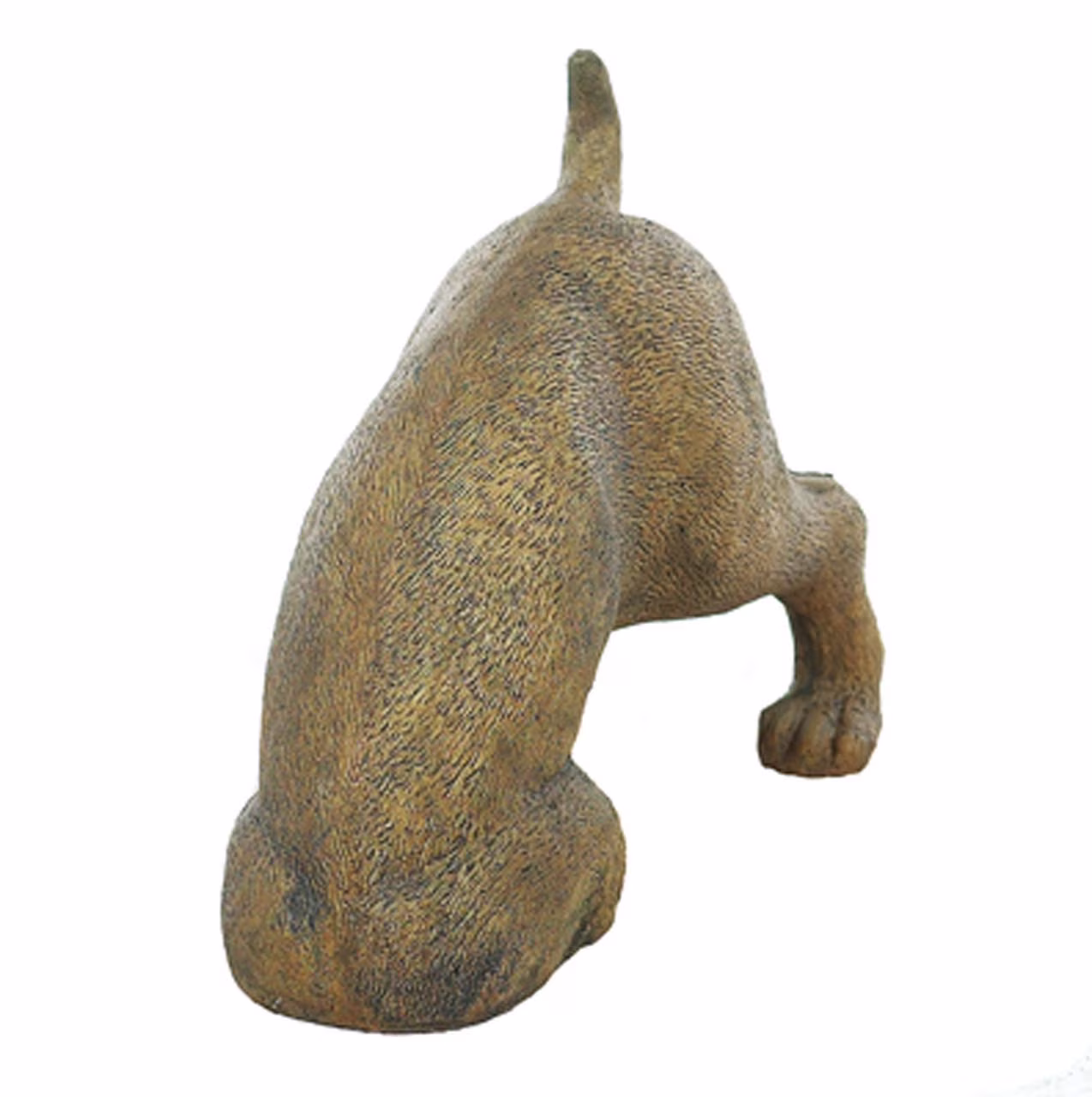 Solid Rock Stoneworks Digging Dog Concrete Garden Statue- 13 Tall- Espresso Stain Color