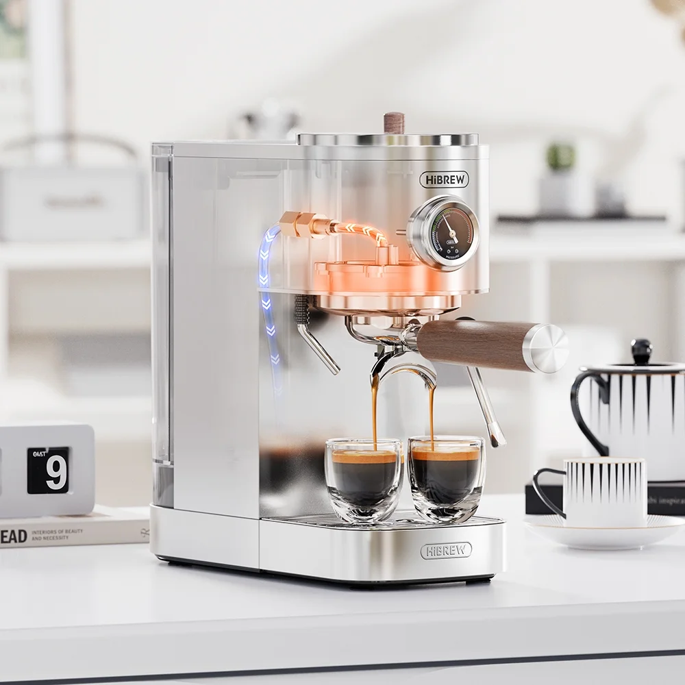 Hibrew H13 Semi - Automatic Espresso Maker - 6 Programmable Drink Modes, 1.3 L Water Tank & Adjustable Pre - Infusion