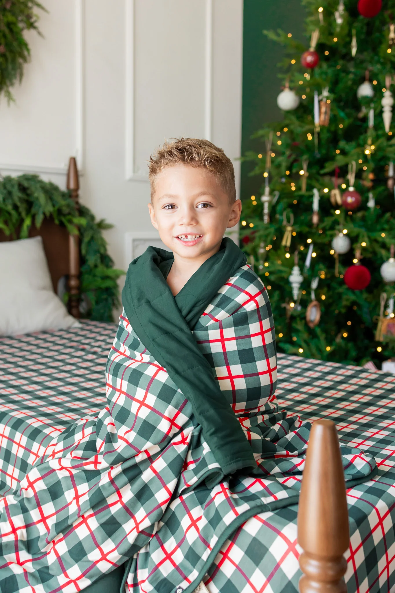Twin Sheet in Holiday Plaid