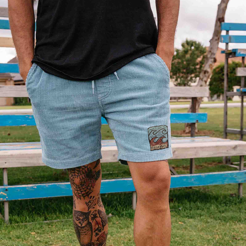 Short de surf en velours côtelé pour homme