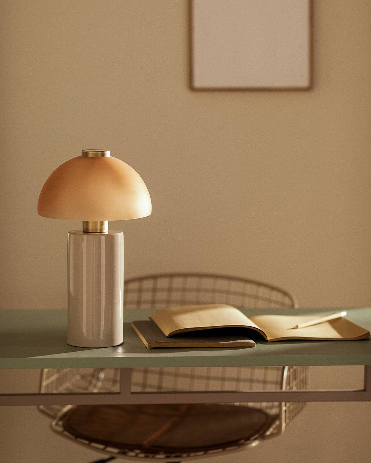 Seta - Lámpara de Mesa de Metal y Vidrio (Ø19,5 cm) Seta Vidre