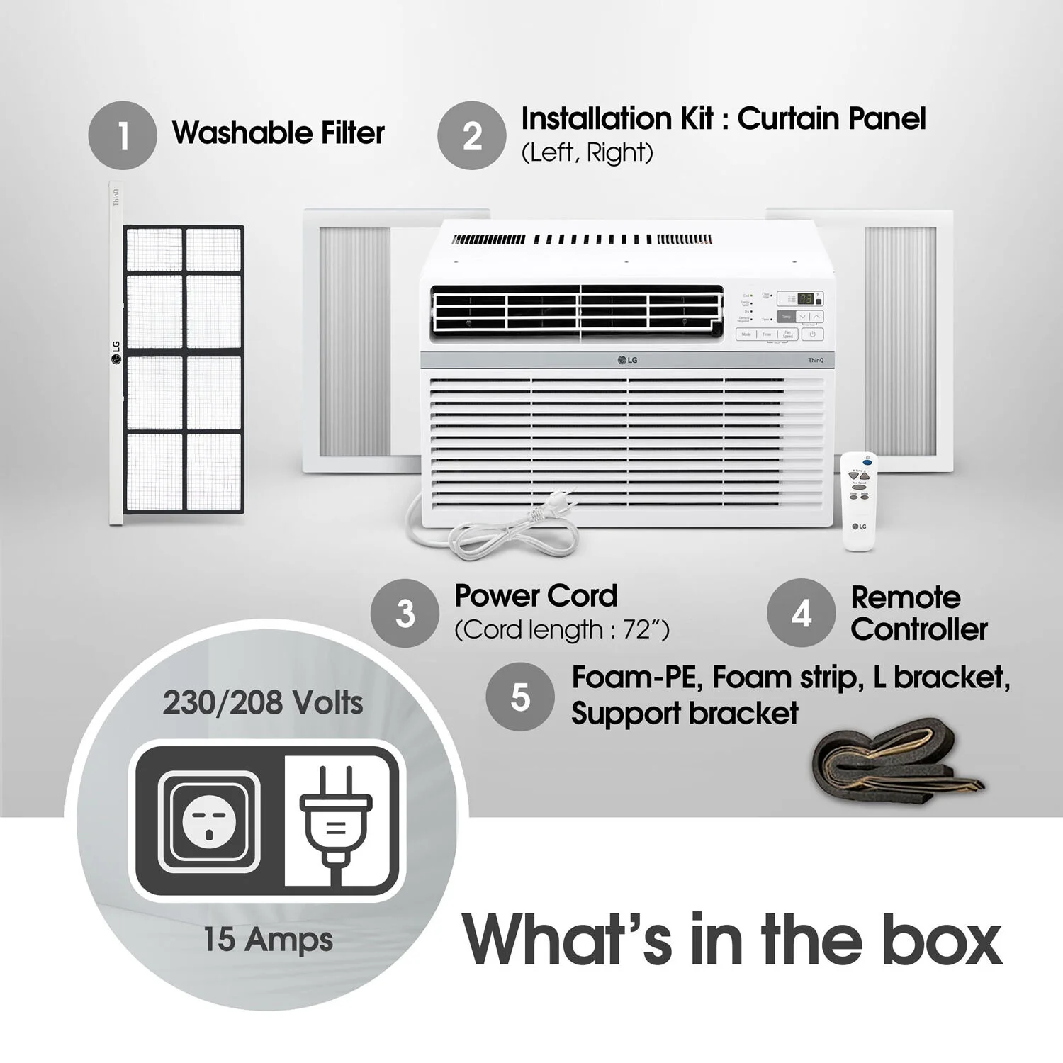 24,500 BTU 1550 Sq ft 230V Window Air Conditioner, LW2524RD(24500) - Image 5