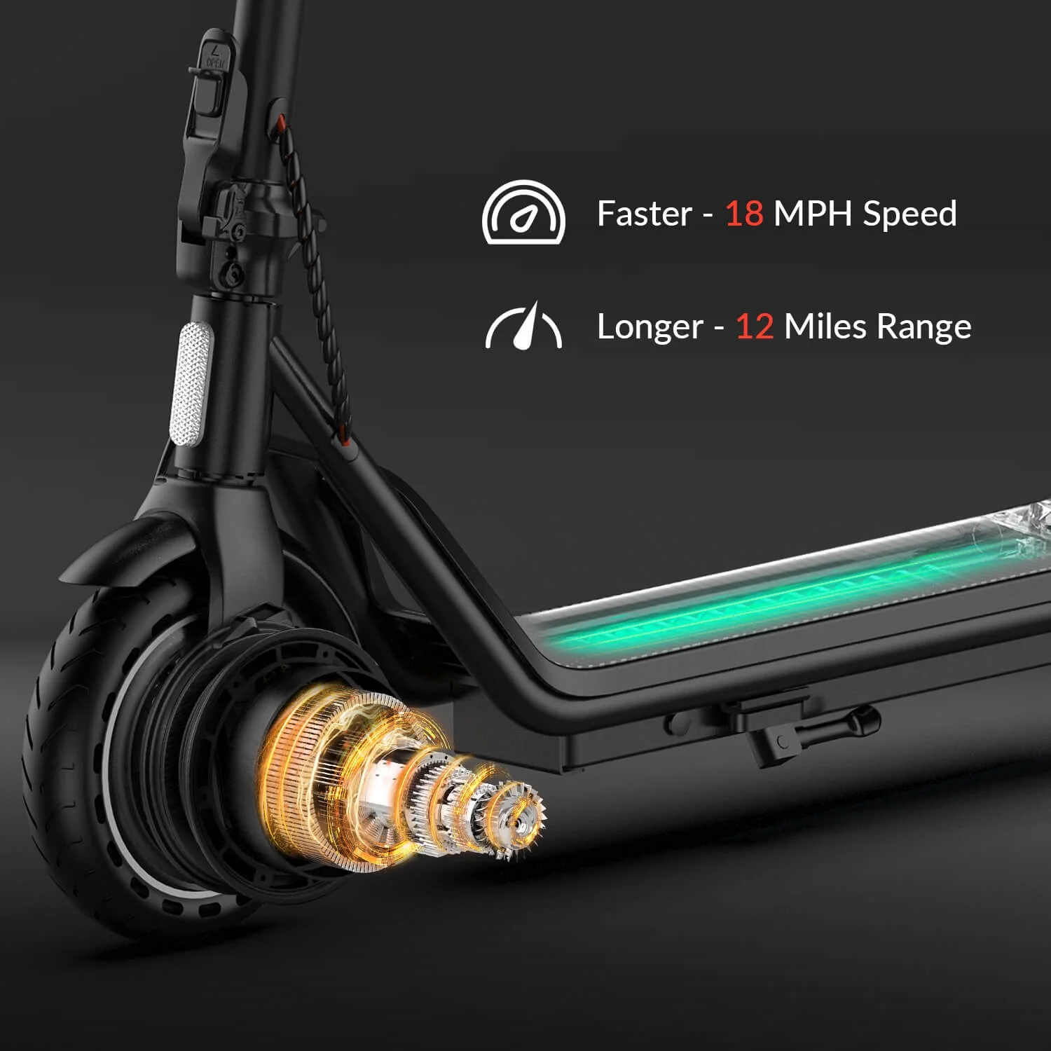 W16S 300W Electric Scooter with Turn Signal, 8.5” Solid Tires, 18mph 12Miles Range, Folding Commuting E-Scooter for Adults with APP Control - Image 6