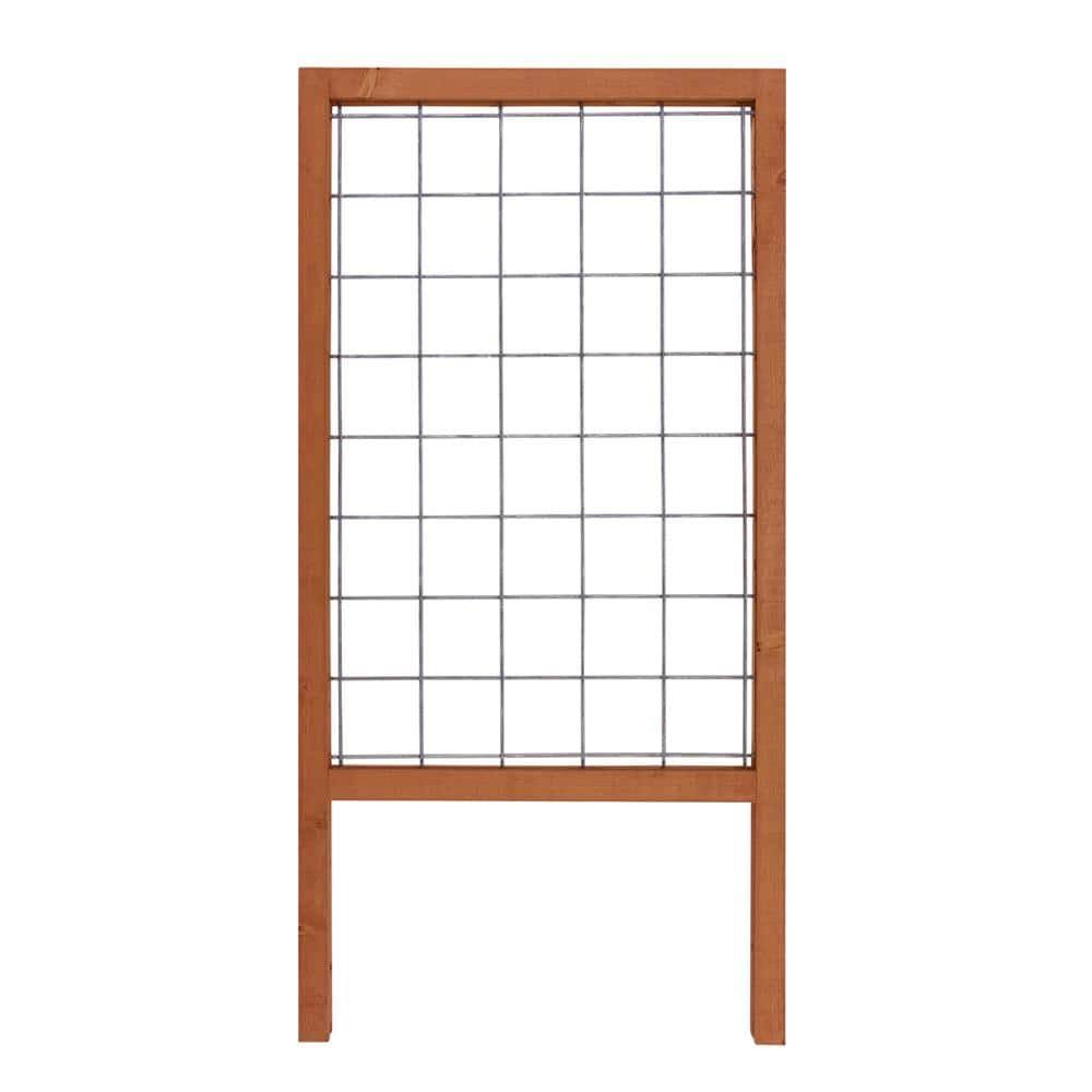 Outdoor Essentials Contemporary 48 in. Walnut-Tone Hog Wire Trellis, Brown