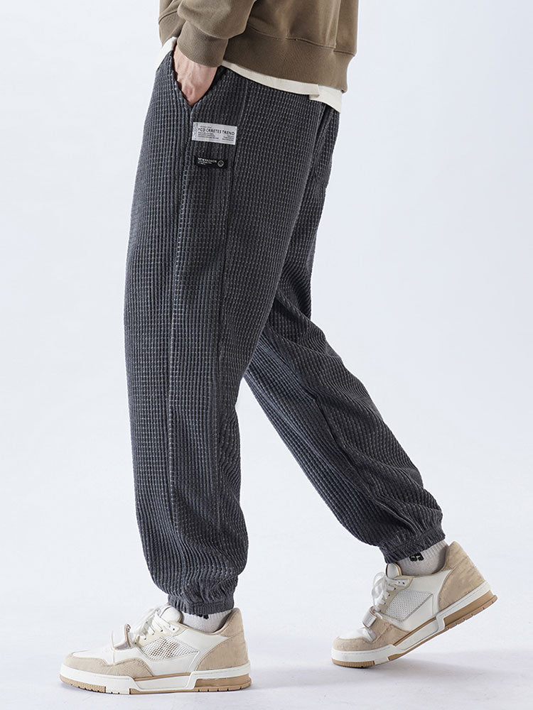 Pantalon en velours côtelé à cordon de serrage