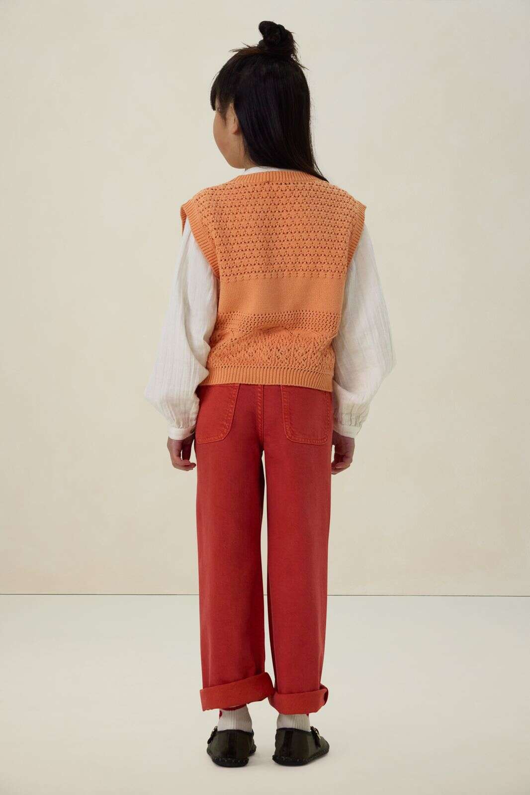 Oranje spencer met tekst