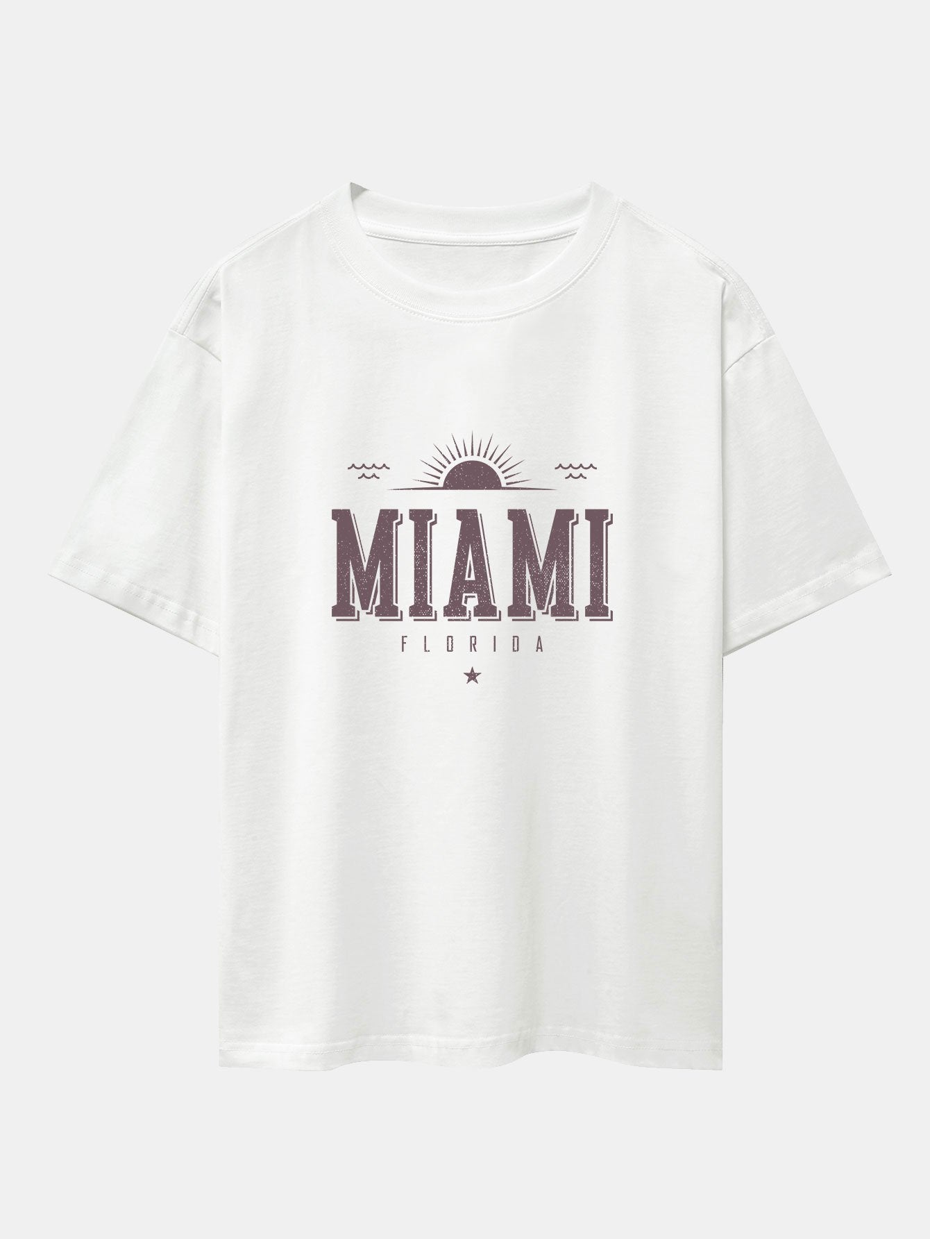 T-shirt oversize épais à imprimé lettres vintage Miami
