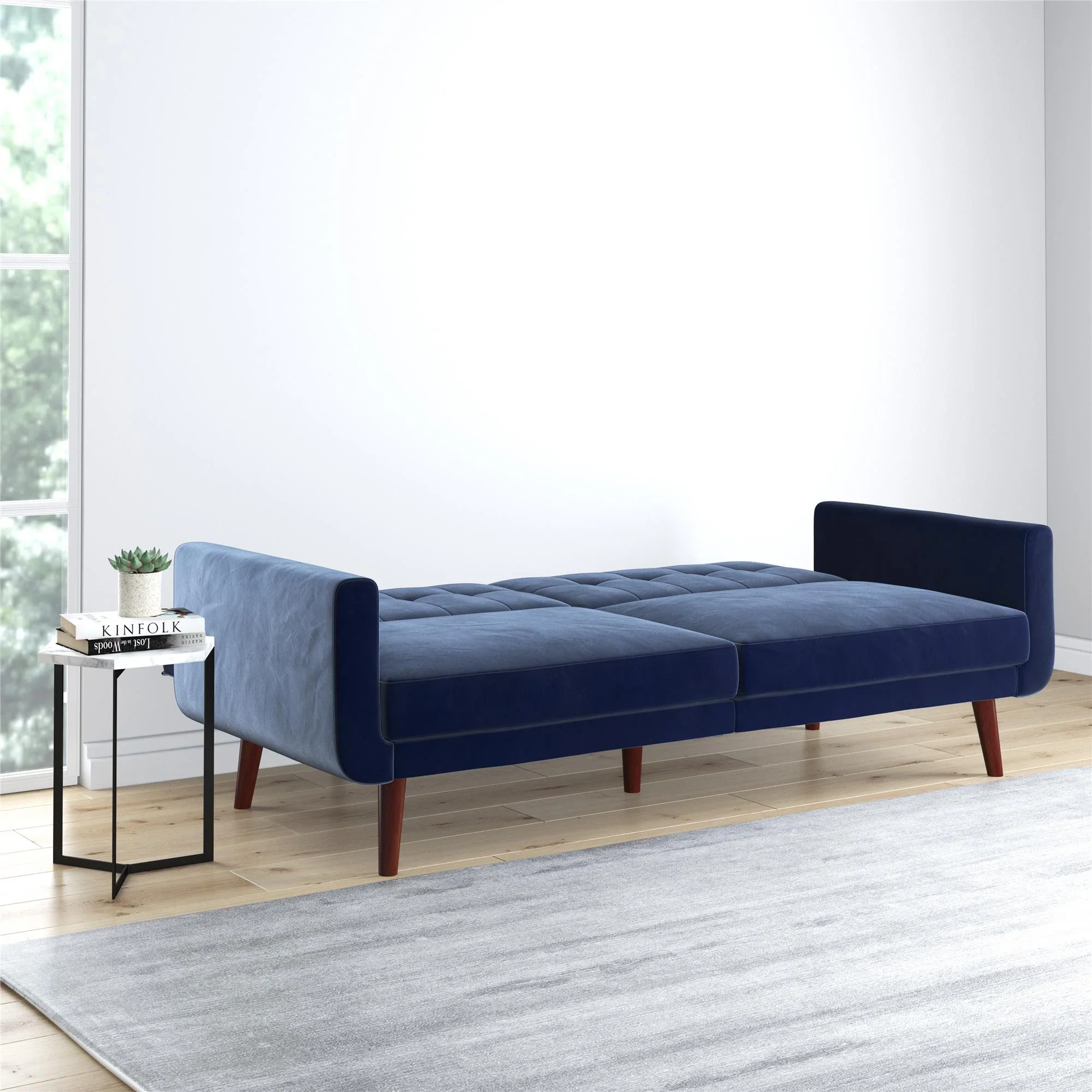 Better Homes & Gardens Nola Modern Futon, Camel Faux Leather