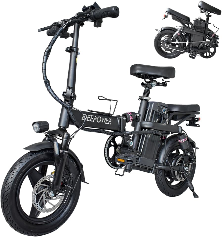Folding Electric Bike for Adult 400W Brushless Motor Ebike with 48v30A 1440WH Removable Battery UP to 23Mph, 14