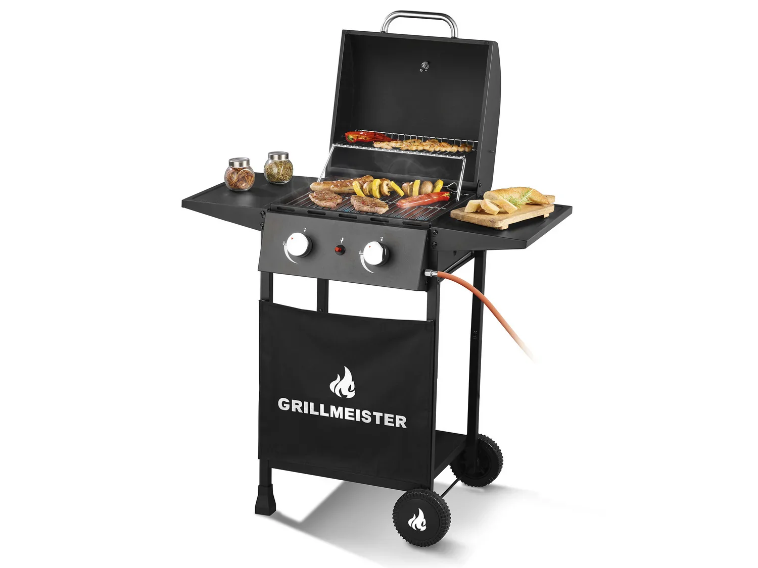 GRILLMEISTER Barbecue  gaz Memphis, 2 zones de cuisson
